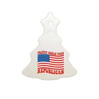 Pretty Girls Vote Republican Usa Flag Ceramic Tree Ornament