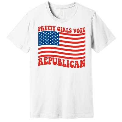 Pretty Girls Vote Republican Usa Flag Premium T-Shirt