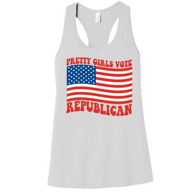 Pretty Girls Vote Republican Usa Flag Women's Racerback Tank