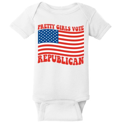 Pretty Girls Vote Republican Usa Flag Baby Bodysuit