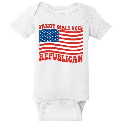 Pretty Girls Vote Republican Usa Flag Baby Bodysuit