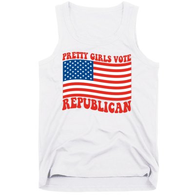 Pretty Girls Vote Republican Usa Flag Tank Top