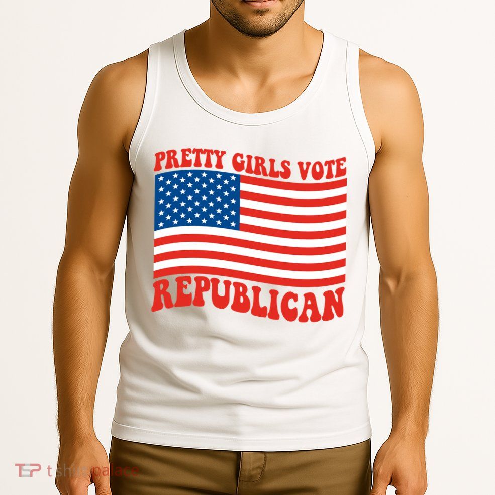 Pretty Girls Vote Republican Usa Flag Tank Top