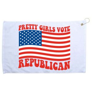 Pretty Girls Vote Republican Usa Flag Grommeted Golf Towel