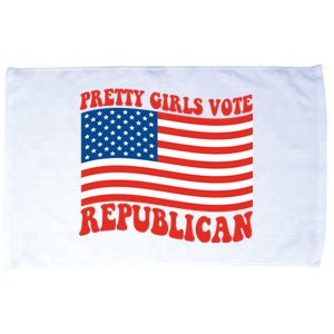 Pretty Girls Vote Republican Usa Flag Microfiber Hand Towel