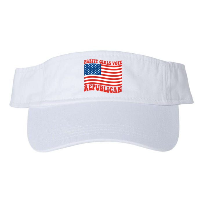 Pretty Girls Vote Republican Usa Flag Valucap Bio-Washed Visor