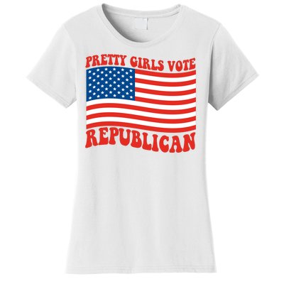 Pretty Girls Vote Republican Usa Flag Women's T-Shirt