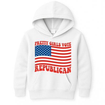 Pretty Girls Vote Republican Usa Flag Kids Hoodie