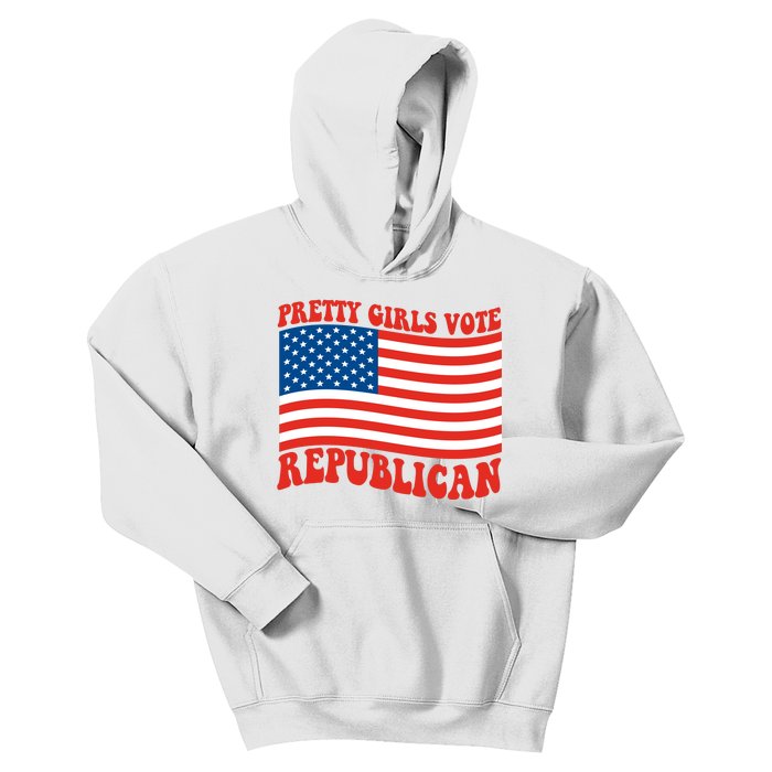 Pretty Girls Vote Republican Usa Flag Kids Hoodie