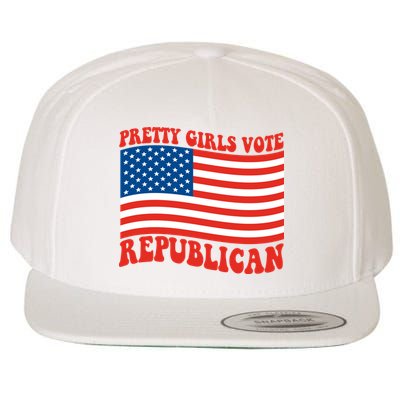 Pretty Girls Vote Republican Usa Flag Wool Snapback Cap