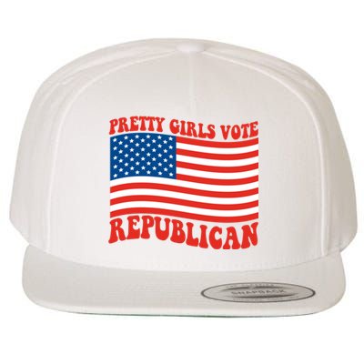 Pretty Girls Vote Republican Usa Flag Wool Snapback Cap