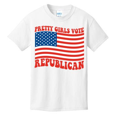 Pretty Girls Vote Republican Usa Flag Kids T-Shirt