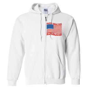 Pretty Girls Vote Republican Usa Flag Full Zip Hoodie