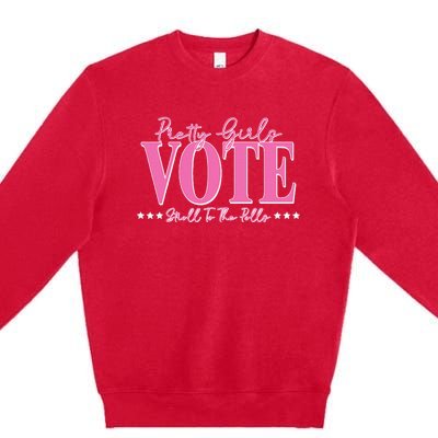 Pretty Girl Vote Stroll To The Polls Voting Gift Premium Crewneck Sweatshirt