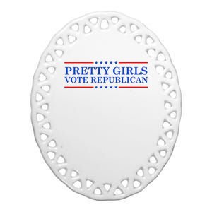 Pretty G.I.R.L.S Vote Republican Ceramic Oval Ornament