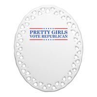 Pretty G.I.R.L.S Vote Republican Ceramic Oval Ornament