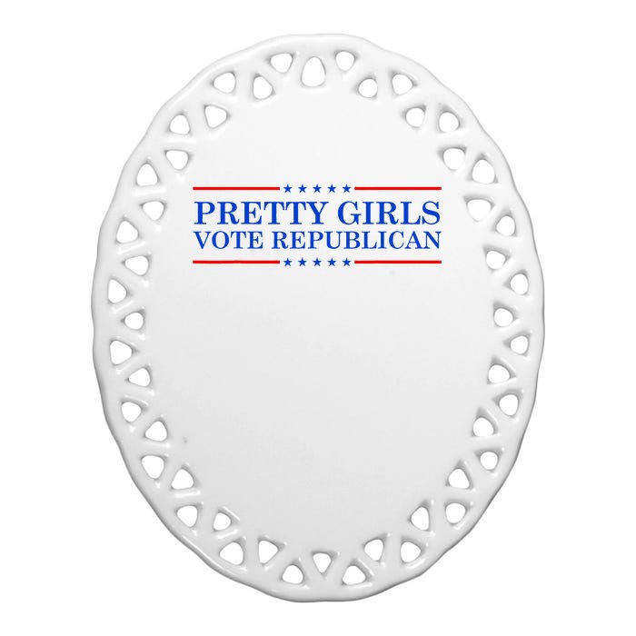 Pretty G.I.R.L.S Vote Republican Ceramic Oval Ornament