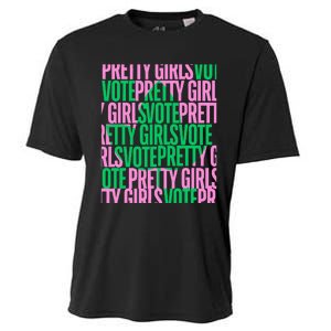 Pretty Girl Vote Green Election Voter Cooling Performance Crew T-Shirt