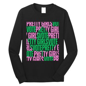 Pretty Girl Vote Green Election Voter Long Sleeve Shirt