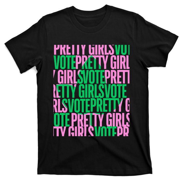 Pretty Girl Vote Green Election Voter T-Shirt