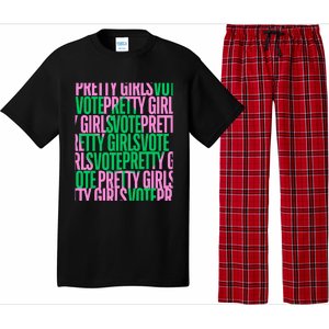 Pretty Girl Vote Green Election Voter Pajama Set