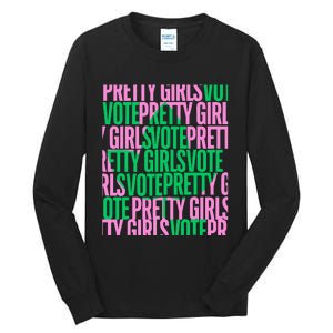 Pretty Girl Vote Green Election Voter Tall Long Sleeve T-Shirt