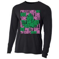 Pretty Girl Vote Green Election Voter Cooling Performance Long Sleeve Crew