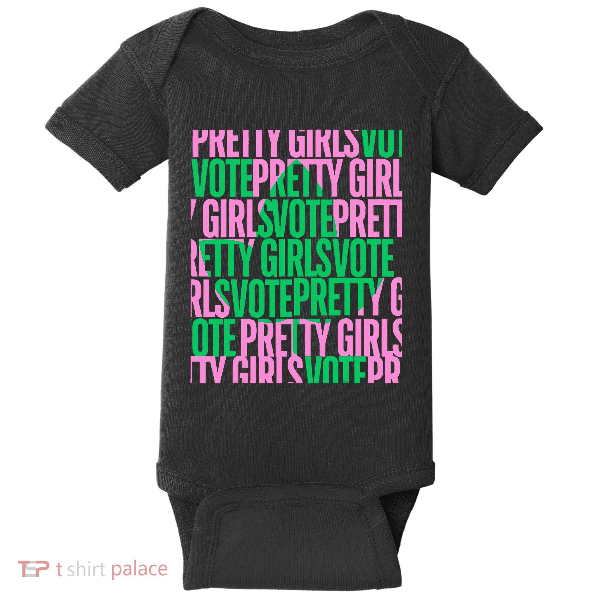 Pretty Girl Vote Green Election Voter Baby Bodysuit