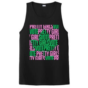 Pretty Girl Vote Green Election Voter PosiCharge Competitor Tank