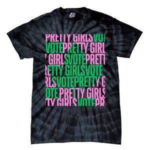 Pretty Girl Vote Green Election Voter Tie-Dye T-Shirt