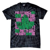 Pretty Girl Vote Green Election Voter Tie-Dye T-Shirt