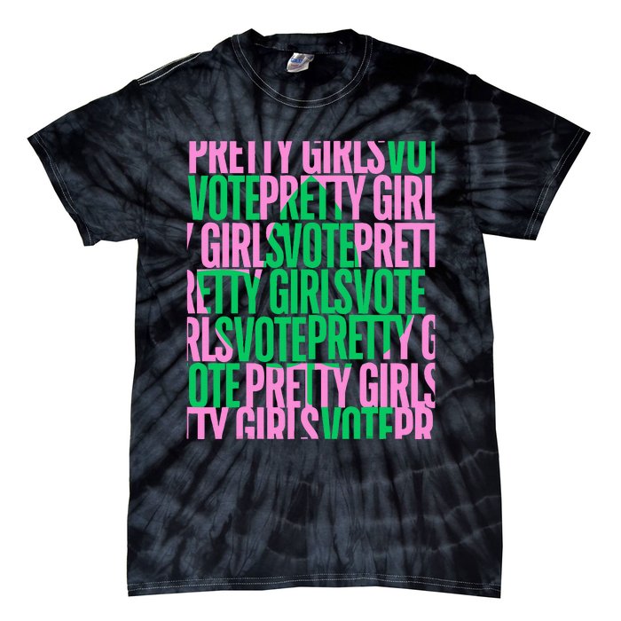 Pretty Girl Vote Green Election Voter Tie-Dye T-Shirt