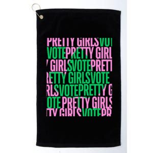 Pretty Girl Vote Green Election Voter Platinum Collection Golf Towel