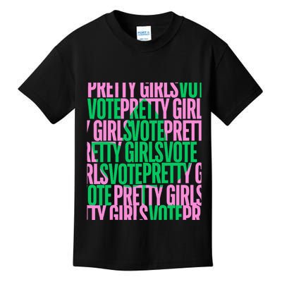 Pretty Girl Vote Green Election Voter Kids T-Shirt