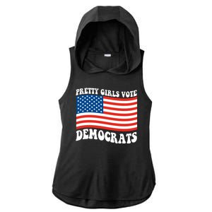 Pretty Girls Vote Democrats Ladies PosiCharge Tri-Blend Wicking Draft Hoodie Tank