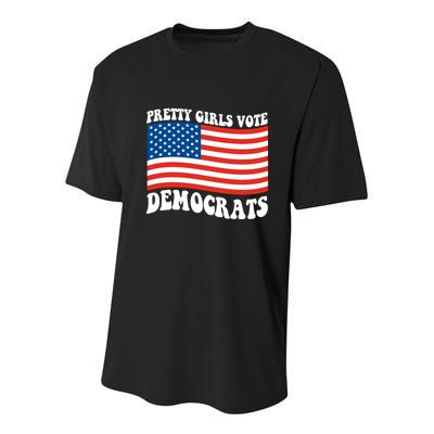 Pretty Girls Vote Democrats Youth Performance Sprint T-Shirt