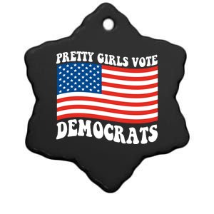 Pretty Girls Vote Democrats Ceramic Star Ornament