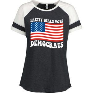 Pretty Girls Vote Democrats Enza Ladies Jersey Colorblock Tee