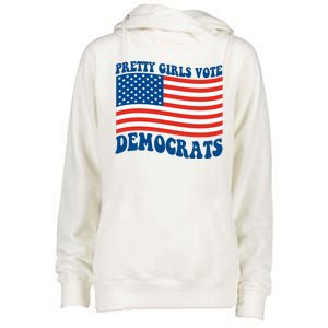 Pretty Girls Vote Democrats Womens Funnel Neck Pullover Hood