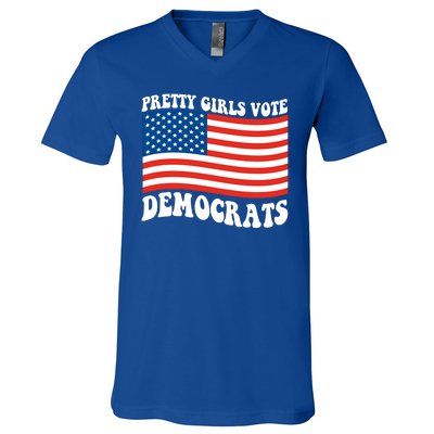 Pretty Girls Vote Democrats V-Neck T-Shirt