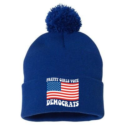 Pretty Girls Vote Democrats Pom Pom 12in Knit Beanie