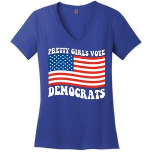 Pretty Girls Vote Democrats Women's V-Neck T-Shirt