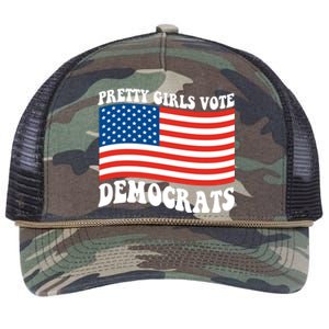 Pretty Girls Vote Democrats Retro Rope Trucker Hat Cap