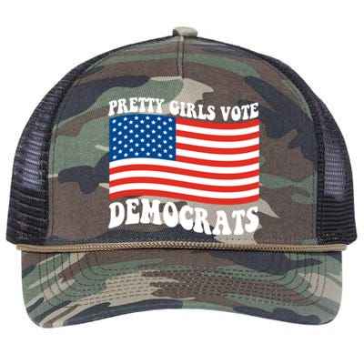 Pretty Girls Vote Democrats Retro Rope Trucker Hat Cap