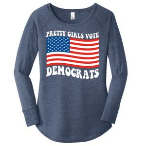 Pretty Girls Vote Democrats Women's Perfect Tri Tunic Long Sleeve Shirt