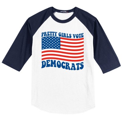 Pretty Girls Vote Democrats Baseball Sleeve Shirt