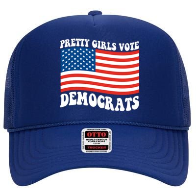 Pretty Girls Vote Democrats High Crown Mesh Back Trucker Hat