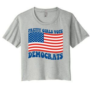 Pretty Girls Vote Democrats Women's Crop Top Tee