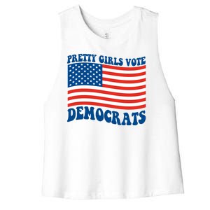 Pretty Girls Vote Democrats Women's Racerback Cropped Tank