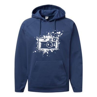 Photographer Gift Vintage Camera Retro Photography Gift Performance Fleece Hoodie